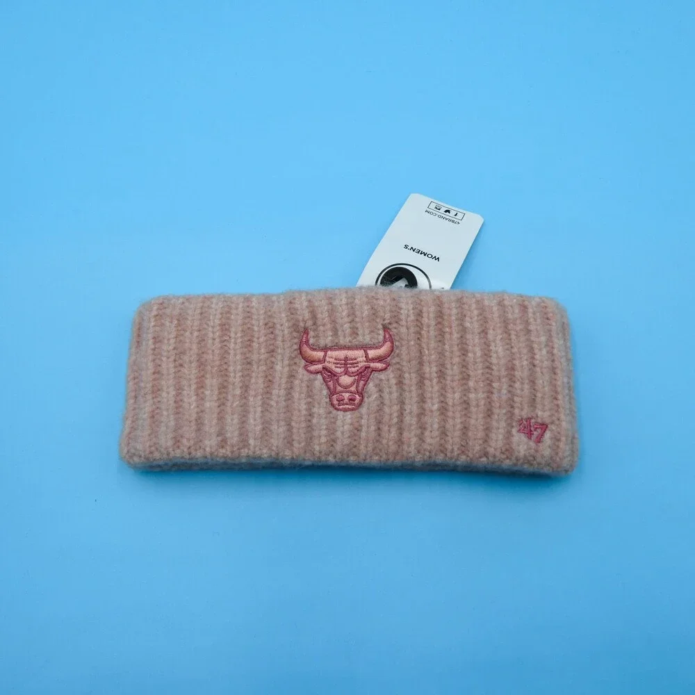 '47 Brand Chicago Bulls Winter Headband Womens Pink Knit Basketball Sweatband